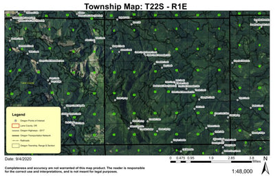 Hobo Creek T22S R1E Township Map Preview 1
