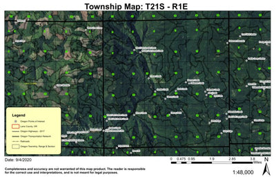 Spirit Falls T21S R1E Township Map Preview 1