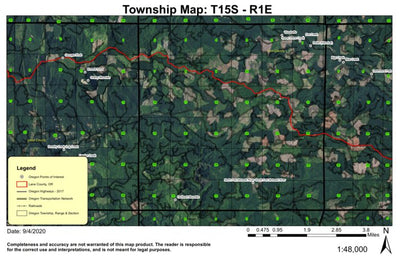 OshKosh Mountain T15S R1E Township Map Preview 1