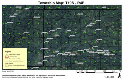 Ingram Butte T19S R4E Township Map Preview 1