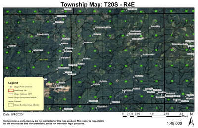 Huckleberry Mountain T20S R4E Township Map Preview 1