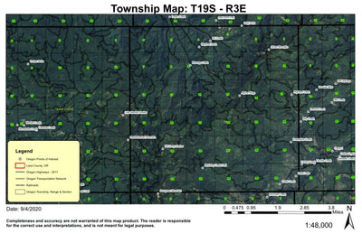 Sinker Mountain T19S R3E Township Map Preview 1