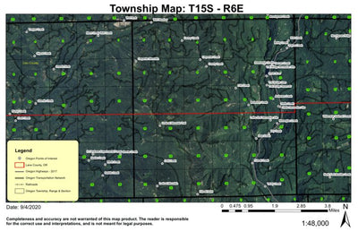Lookout Mountain T15S R6E Township Map Preview 1