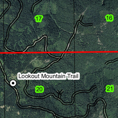 Lookout Mountain T15S R6E Township Map Preview 2