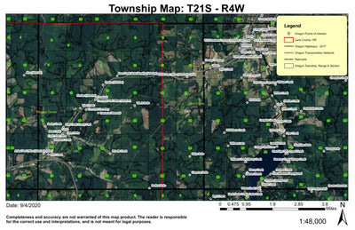 Wards Butte T21S R4W Township Map Preview 1