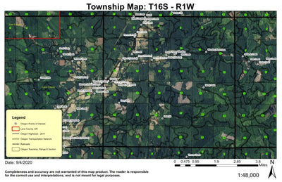 Marcola T16S R1W Township Map Preview 1