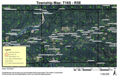 McKenzie Bridge T16S R5E Township Map Preview 1