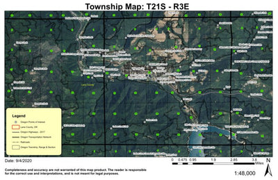 Oakridge T21S R3E Township Map Preview 1