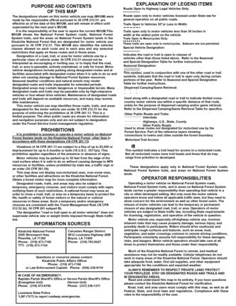 Motor Vehicle Use Map, MVUM, Calcasieu District (East), Kisatchie National Forest 0 Preview 1