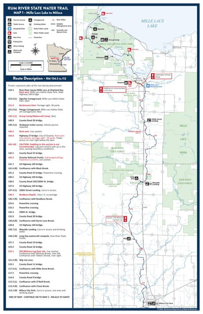 Rum River State Water Trail - Map 1 Mille Lacs Lake to Milaca MNDNR Preview 1