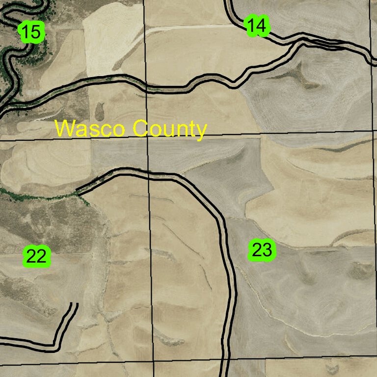 Celilo T1N R14E Township Map by Super See Services | Avenza Maps