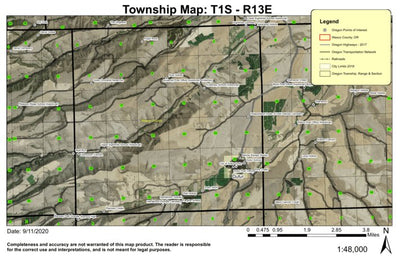 Dufur T1S R13E Township Map Preview 1