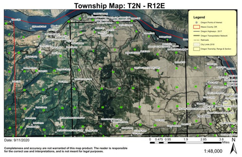 Wasco Butte T2N R12E Township Map Preview 1