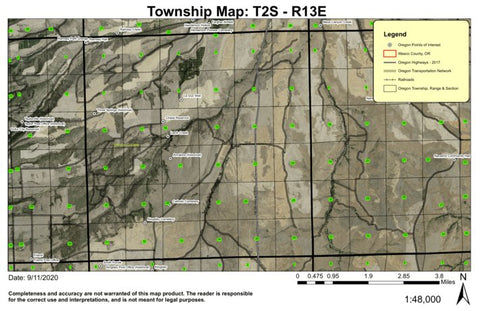 Larch Creek T2S R13E Township Map Preview 1