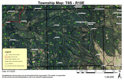 Beaver Butte T6S R10E Township Map Preview 1
