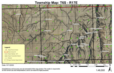 Kelsey Spring T6S R17E Township Map Preview 1