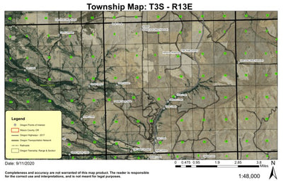 Kingsley T3S R13E Township Map Preview 1