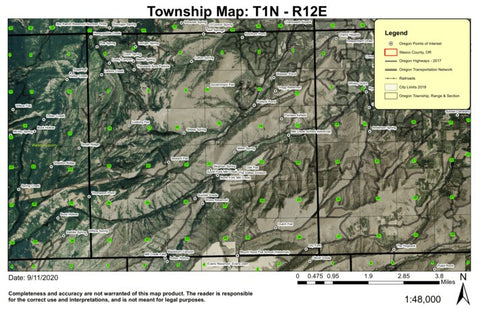 Government Flat T1N R12E Township Map Preview 1