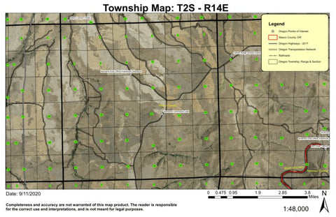 Nansene T2S R14E Township Map Preview 1