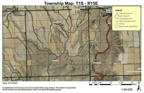 Summit Ridge T1S R15E Township Map Preview 1