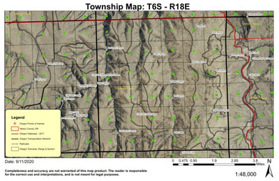 Cold Spring Canyon T6S R18E Township Map Preview 1