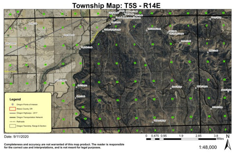 Salt Creek T5S R14E Township Map Preview 1
