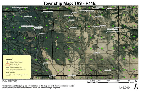 Rainbox Rock T6S R11E Township Map Preview 1