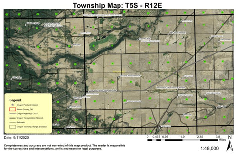 Wapinitia T5S R12E Township Map Preview 1