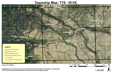 Hehe Butte T7S R11E Township Map Preview 1