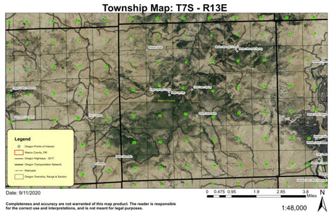 Mutton Mountains T7S R13E Township Map Preview 1