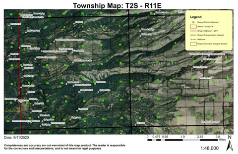 Fivemile Butte T2S R11E Township Map Preview 1