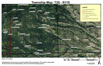 Gordon Butte T3S R11E Township Map Preview 1