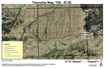Dant T6S R13E Township Map Preview 1
