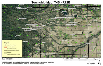 Pine Hollow Reservoir T4S R12E Township Map Preview 1