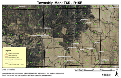 Chandler Canyon T6S R15E Township Map Preview 1