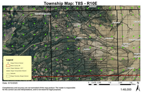 Sawmill Butte T8S R10E Township Map Preview 1