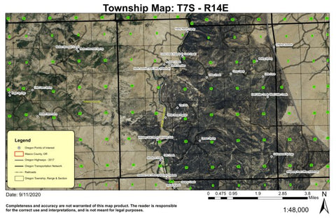 Hardy T7S R14E Township Map Preview 1
