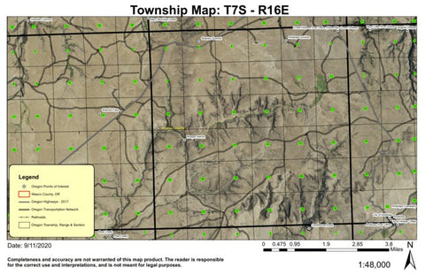 Shaniko Summit T7S R16E Township Map Preview 1
