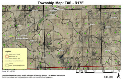 Antelope Valley T8S R17E Township Map Preview 1