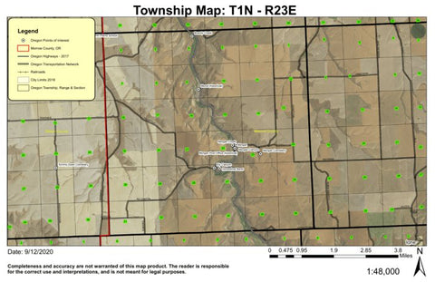 Morgan T1N R23E Township Map Preview 1