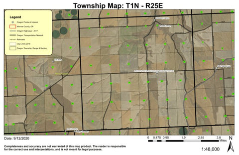 Strawberry Canyon T1N R25E Township Map Preview 1