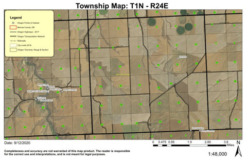 Ella Butte T1N R24E Township Map Preview 1