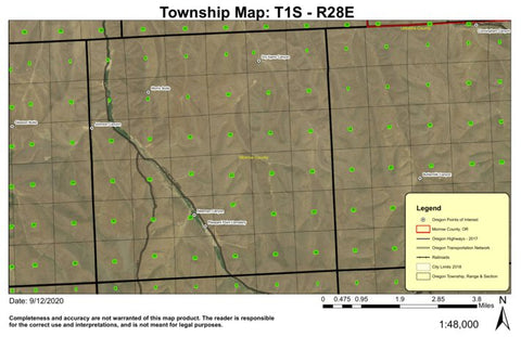 Morris Butte T1S R28E Township Map Preview 1