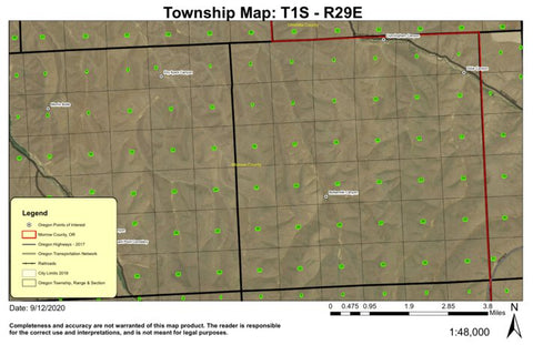 Buttermilk Canyon T1S R29E Township Map Preview 1