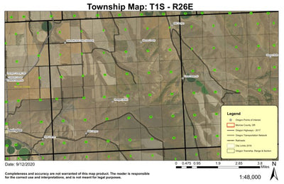 Swaggarts Butte T1S R26E Township Map Preview 1