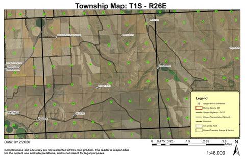 Swaggarts Butte T1S R26E Township Map Preview 1