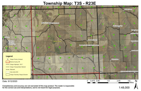 Gooseberry T3S R23E Township Map Preview 1