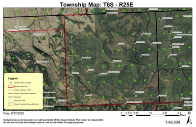 Camas Prairie T6S R25E Township Map Preview 1