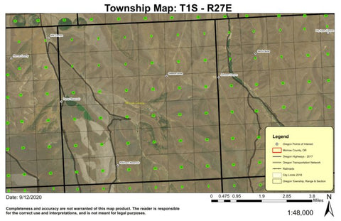 Gleason Butte T1S R27E Township Map Preview 1