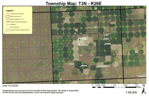 Finley Buttes T3N R26E Township Map Preview 1
